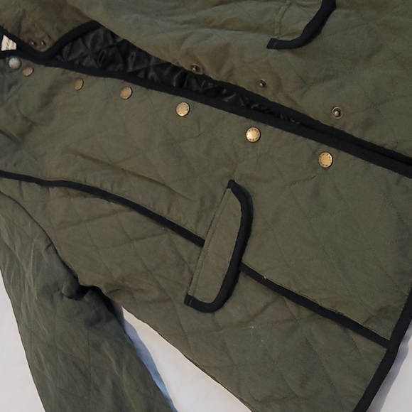 Quilted green liner coat -B6 - Picture 3 of 4